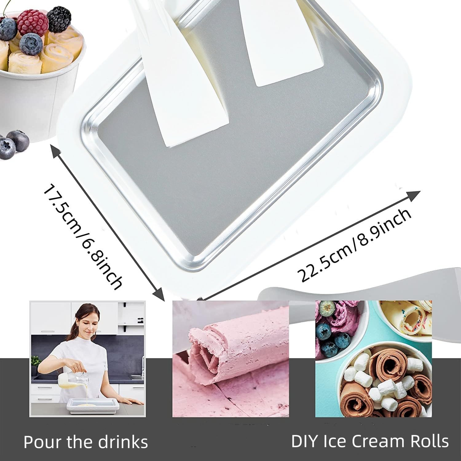 Instant Ice Cream Maker,Rolled Ice Cream Maker, Soft Serve Ice Cream Maker,Perfe