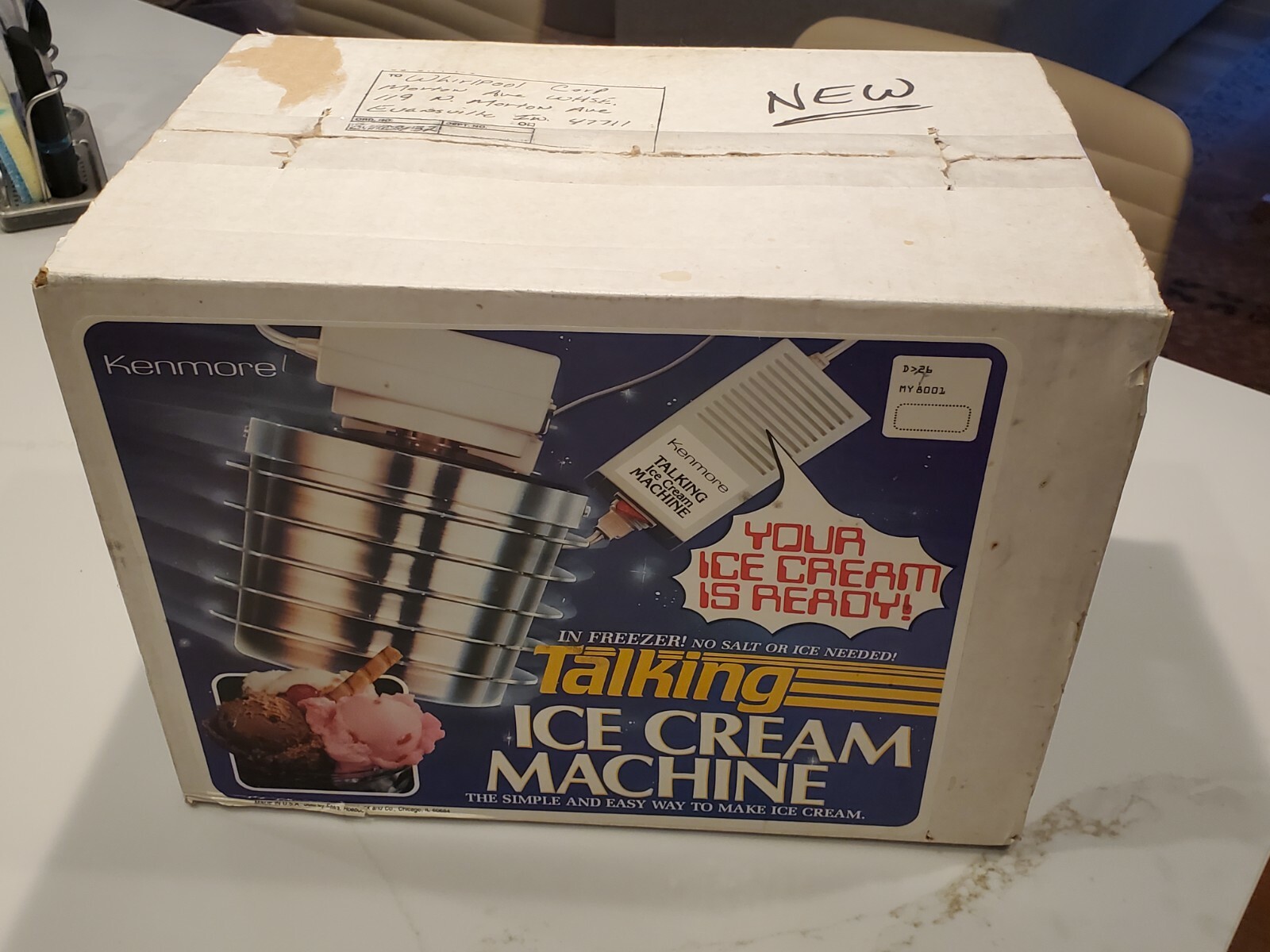 Vintage Kenmore Sears Talking In Freezer Ice Cream Machine USA New Open Box