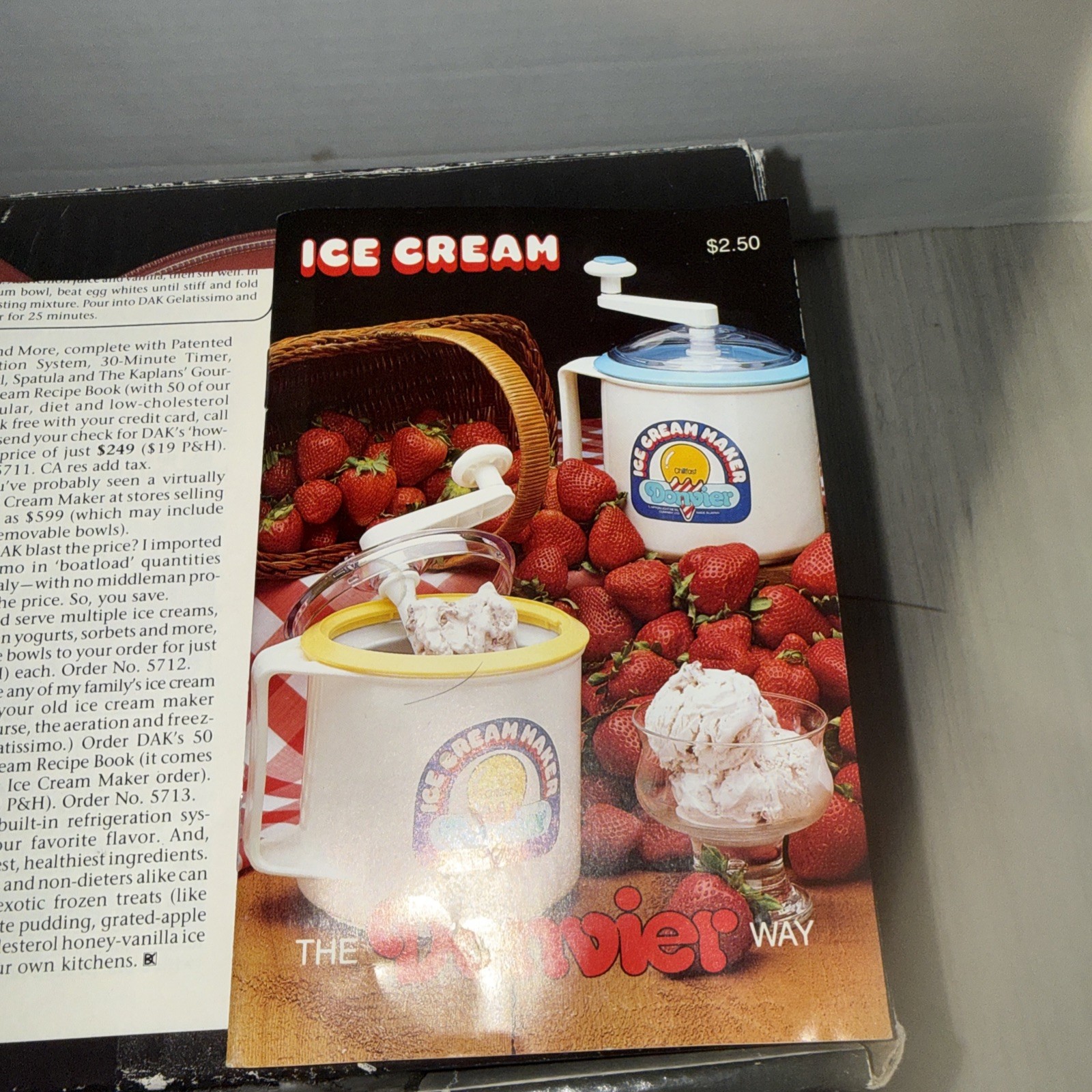 Vintage Donvier Premier White Homemade Ice Cream Maker Hand Crank USED ONCE