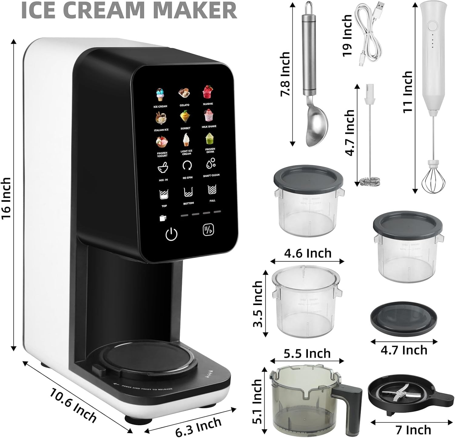 12 In 1 Ice Cream Machine Electric Soft Serve Ice cream maker machine Home