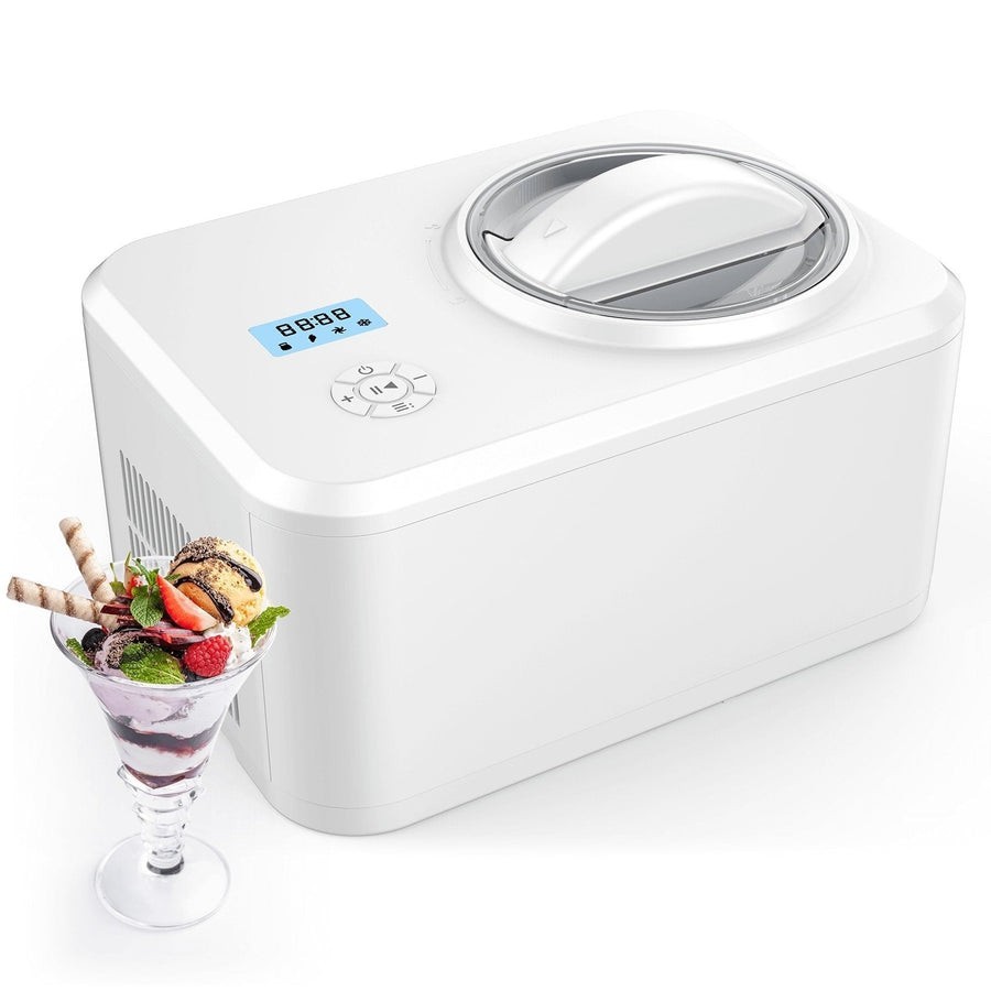 1.5Qt Automatic Ice Cream Maker Yogurt Gelato Machine LCD Display W/ Compressor