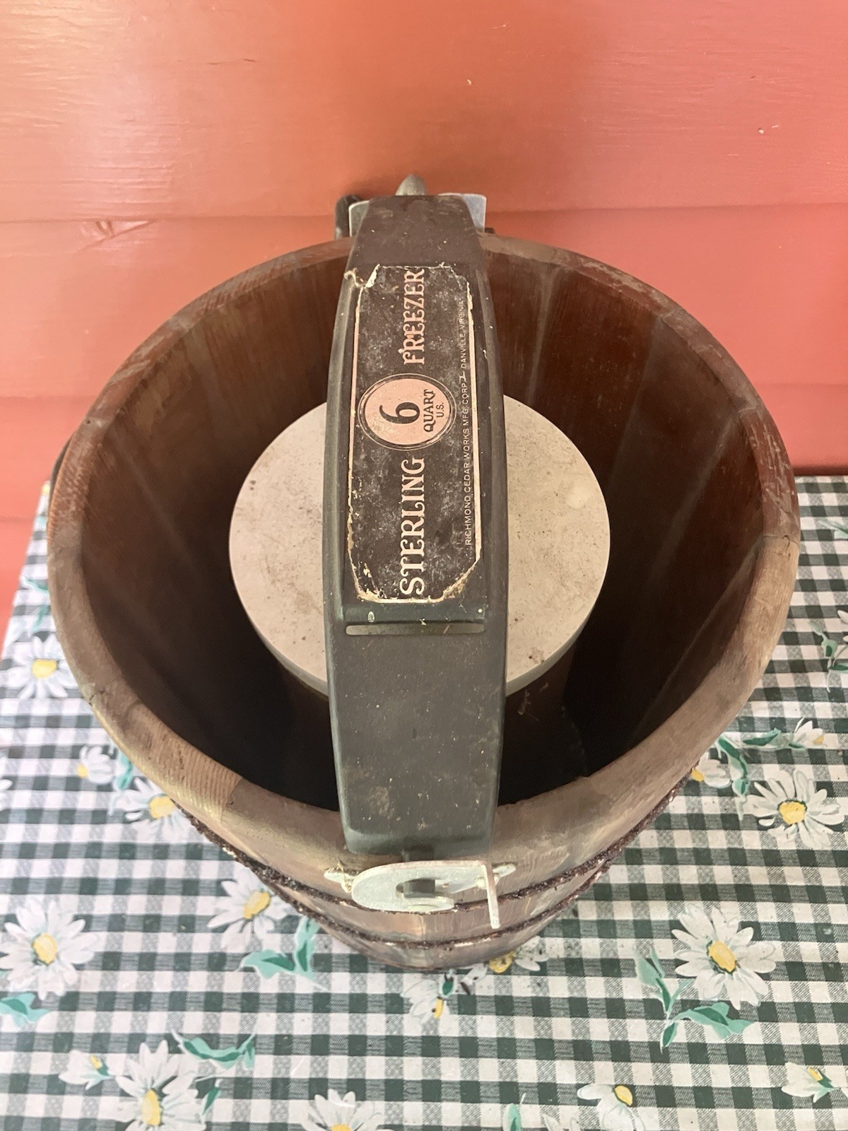 Vtg Sterling 6 Qt Ice Cream Freezer, Hand Crank, Very Rare, Extra Metal Canister