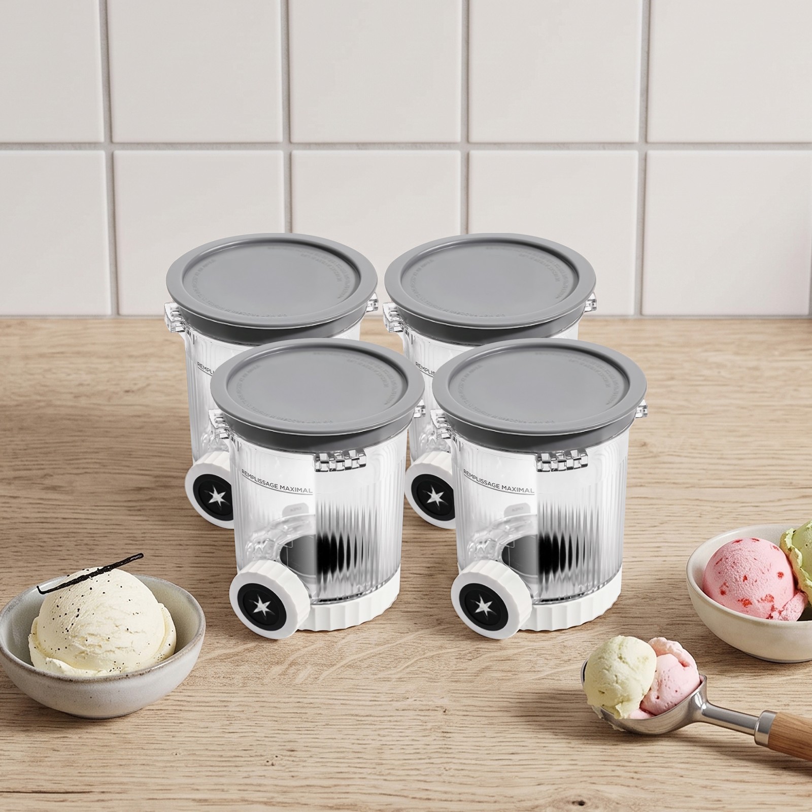 4 Pack 16oz Creami Pint ContainersCompatible Ninja NC700 NC701 Ice Cream Maker