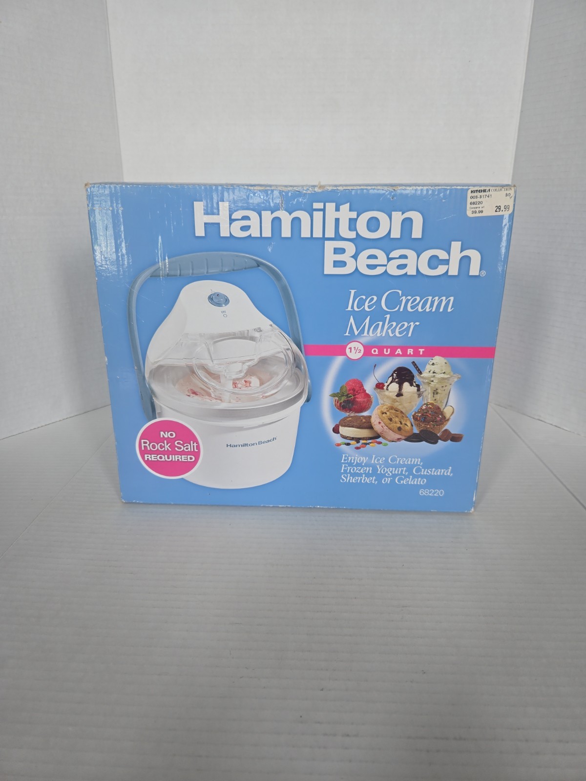 Hamilton Beach Electric Automatic Ice Cream Maker 1 1/2 Quart – Model 68220