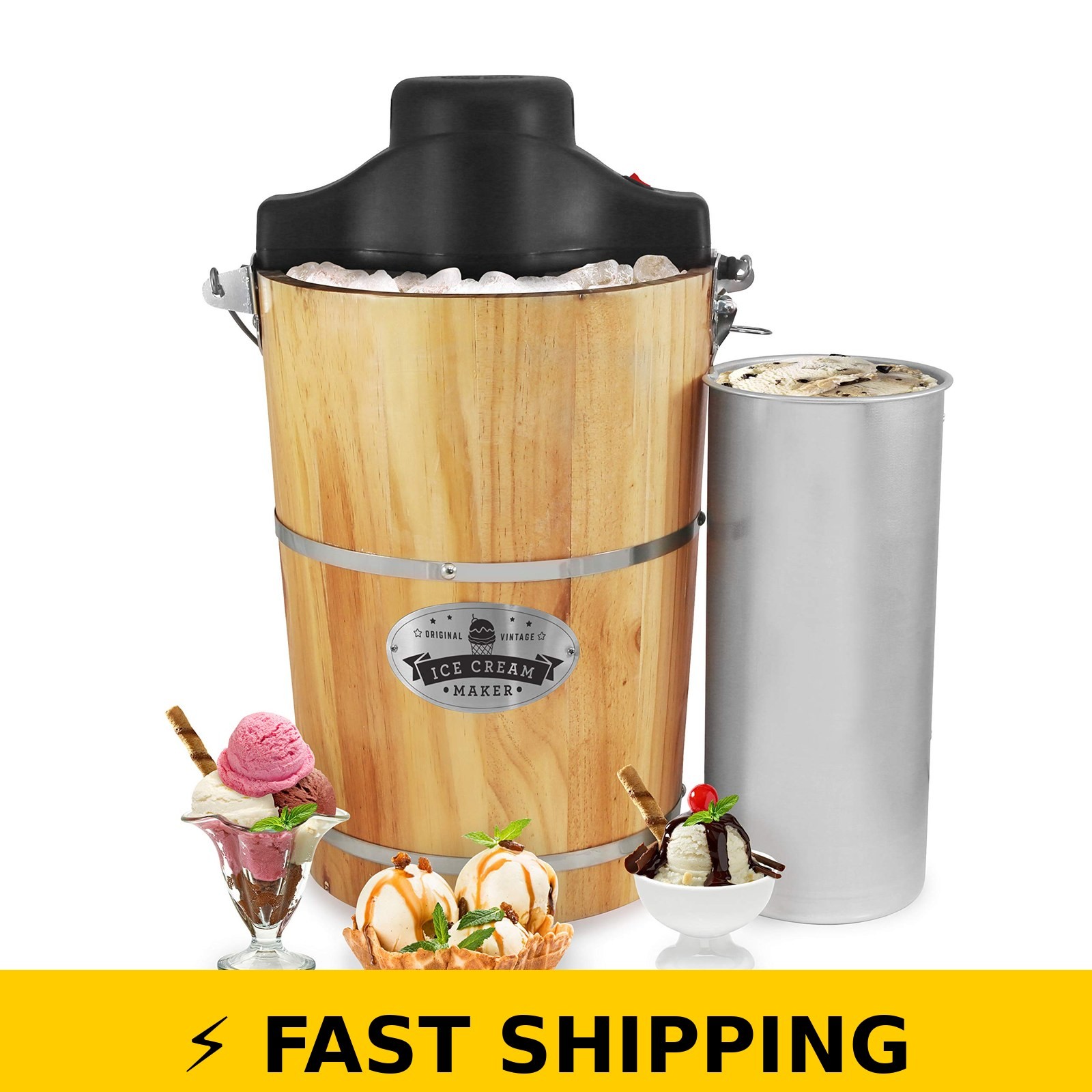 Elite Gourmet EIM916 6 Quart Electric Ice Cream Maker