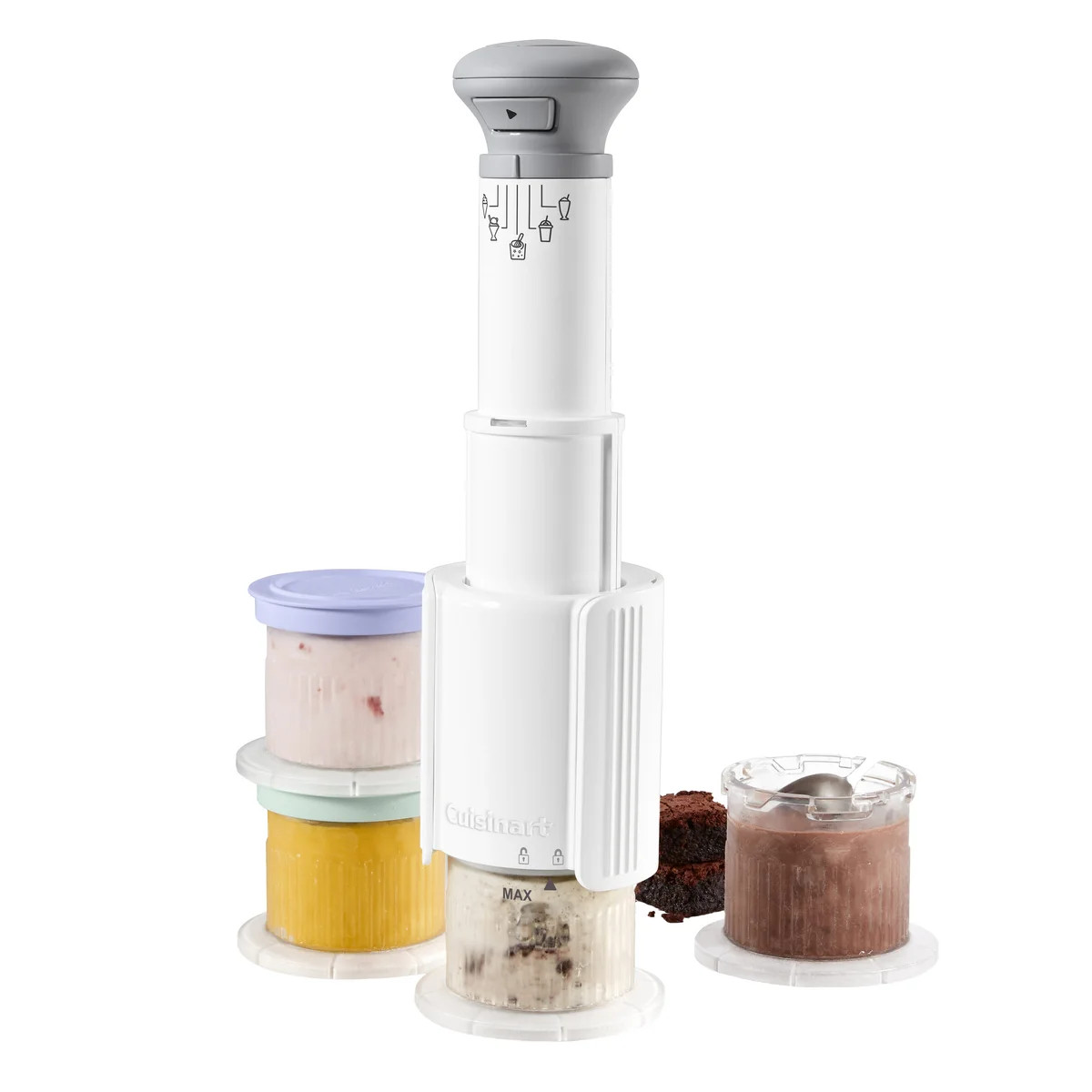 Cuisinart FastFreeze 5-in-1 Ice Cream Frozen Dessert Maker, Includes 4 Mixing Cu