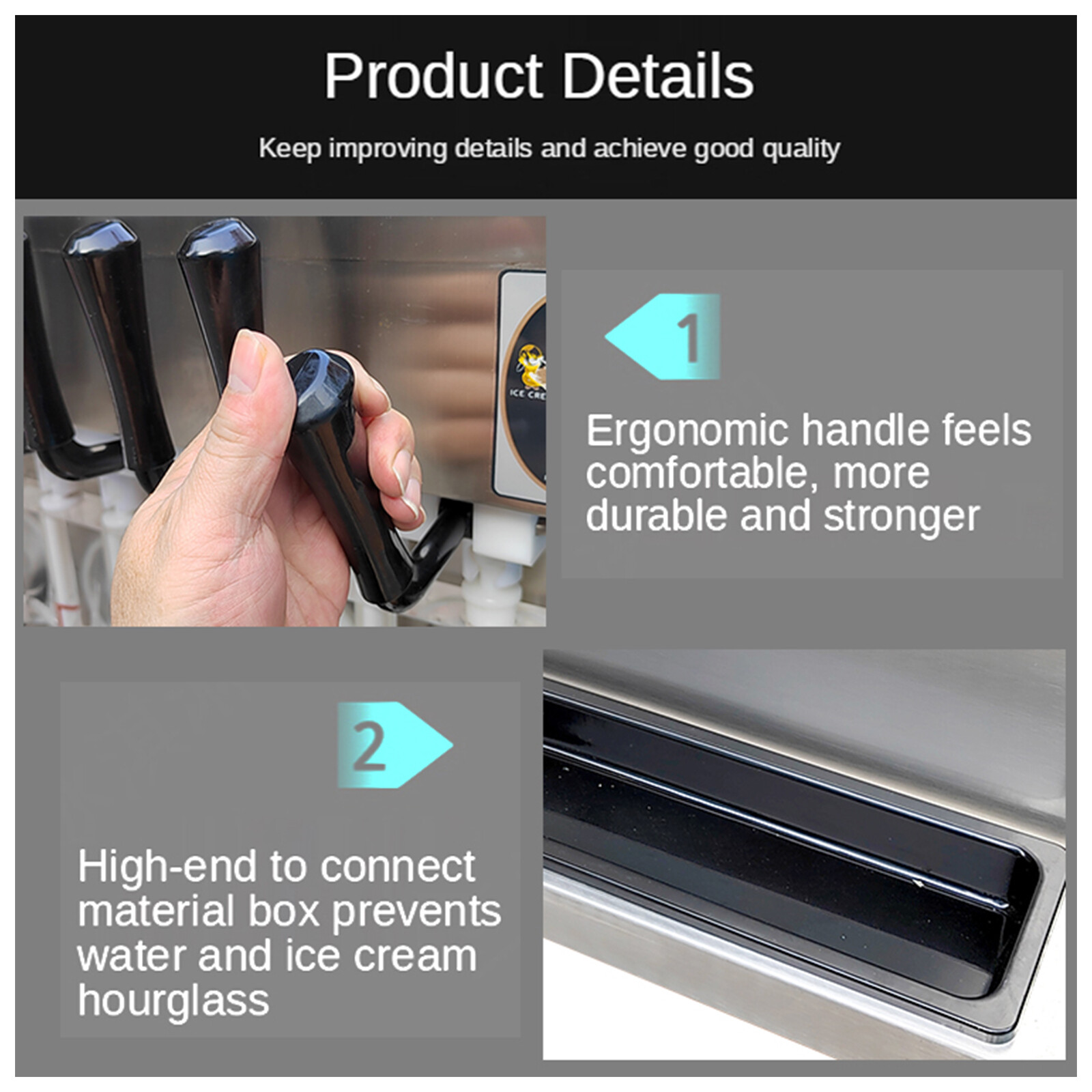 Kolice Desktop 2+1 mixed soft serve ice cream machine, gelato ice cream maker