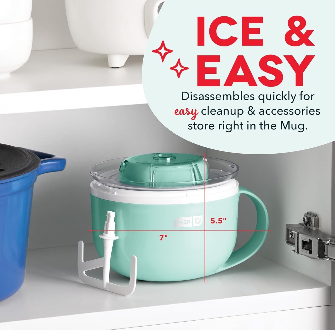 DASH My Mug Ice Cream Maker Personal Portable Frozen Treats in 20 Minutes