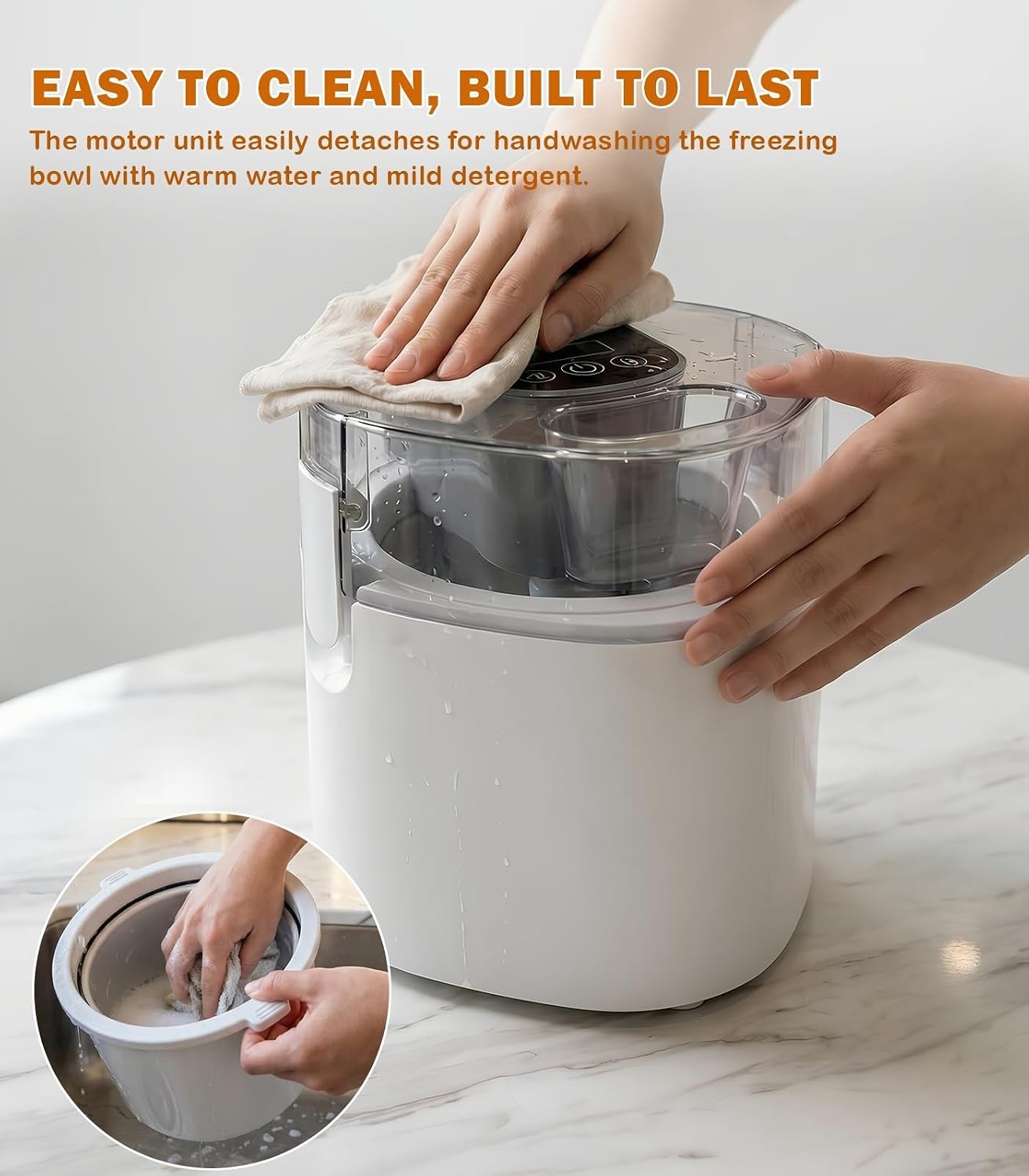 1.52-Quart Ice Cream Maker – Ultra-Quiet & Easy to Use for Custom Treats