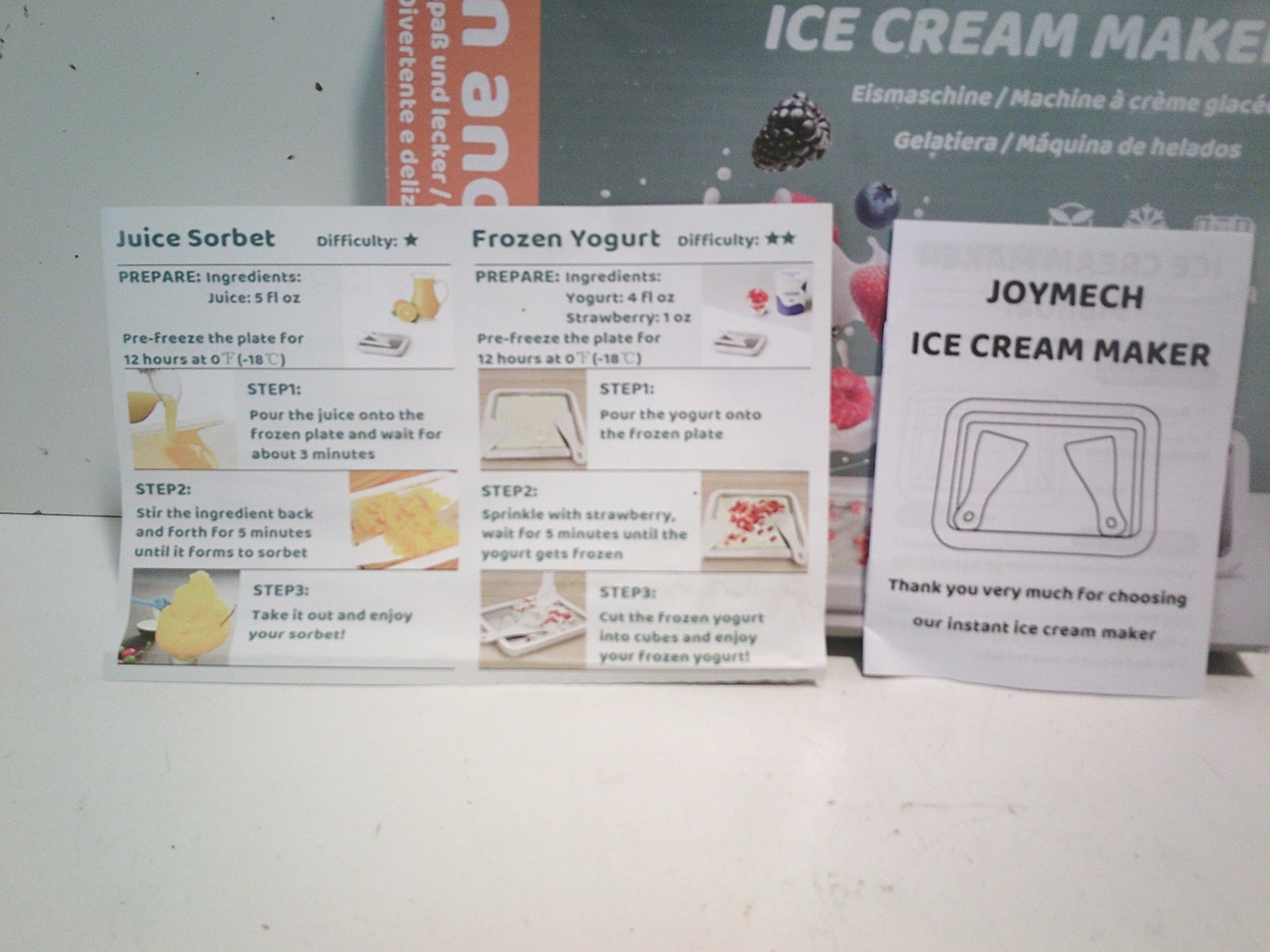 NEW JOYMECH Ice Cream / Yogurt / Sorbet Roll Maker FREE SHIPPING