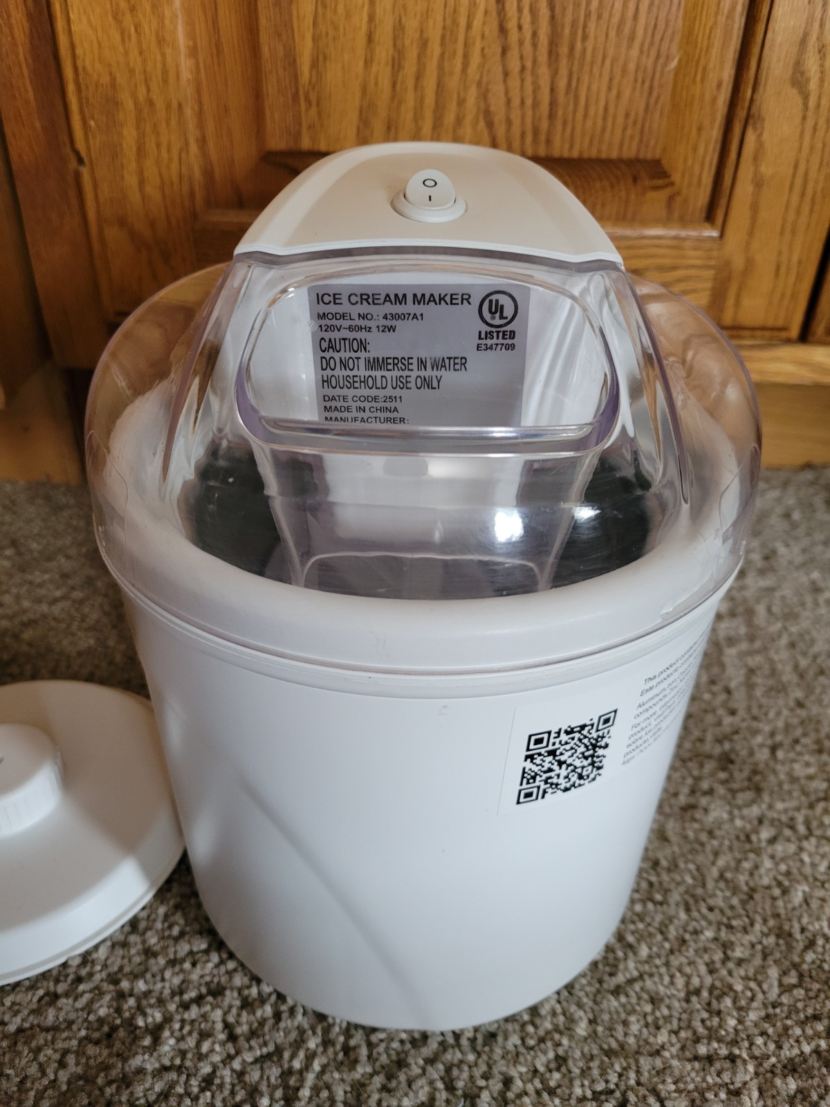 Kitchen HQ Ice Cream Maker 1.5 Quart, White