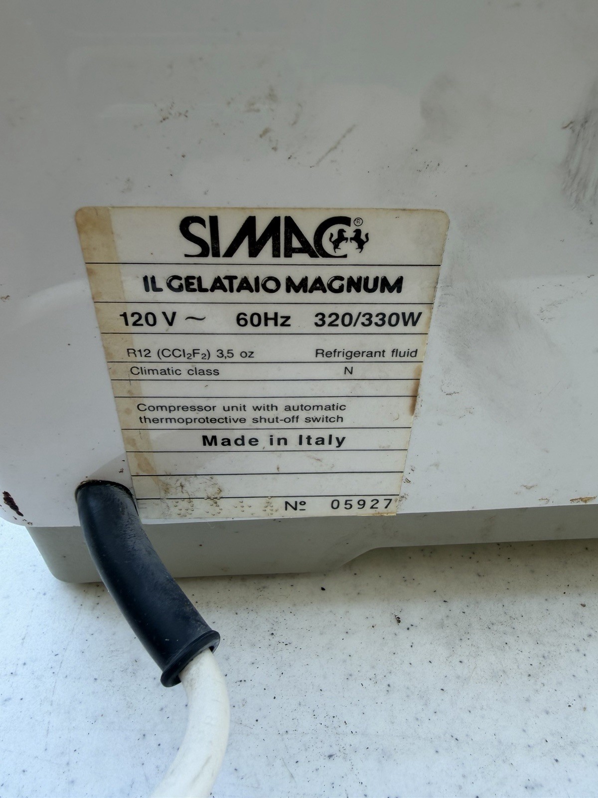 Vintage SIMAC Il Gelataio Magnum Ice Cream Gelato Maker Tested Working Italy