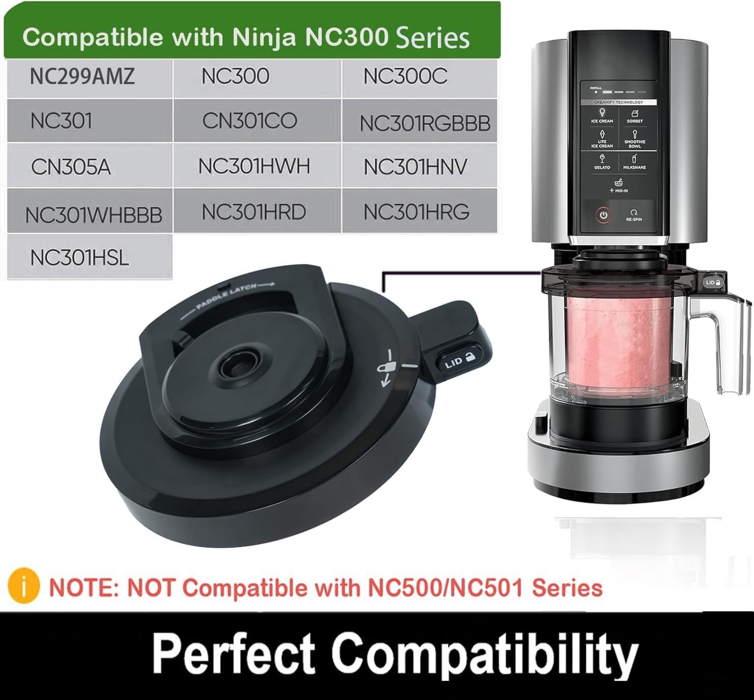 (x2 Lot) Outer Bowl Lid For Ninja Creami Deluxe Ice Cream Maker, 299,300,301