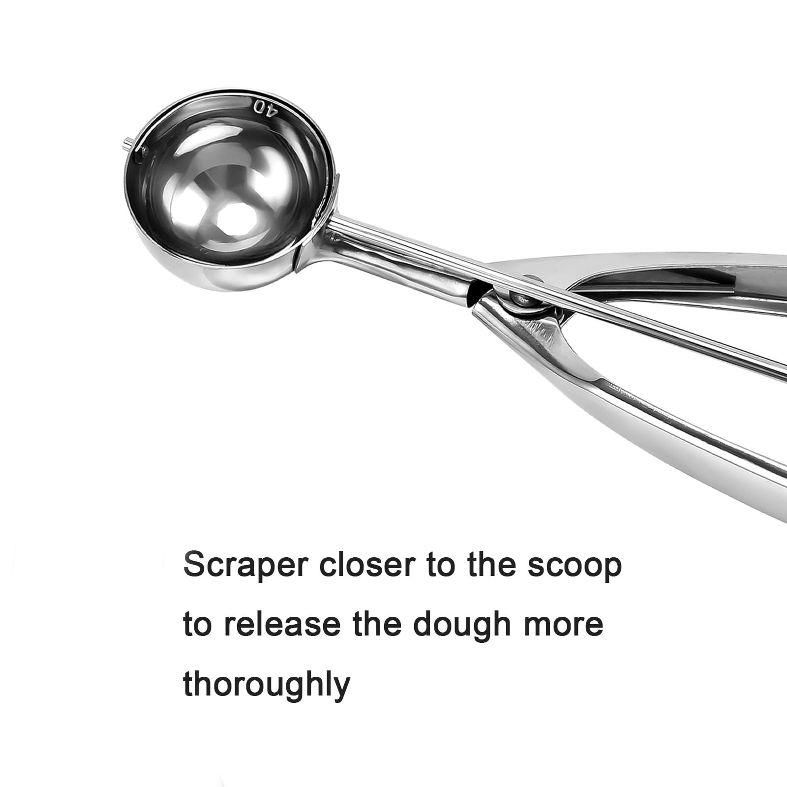 Saebye Mini Cookie Scoop 1 Tsp, Extra Small Dough Scoop, #110, Silver