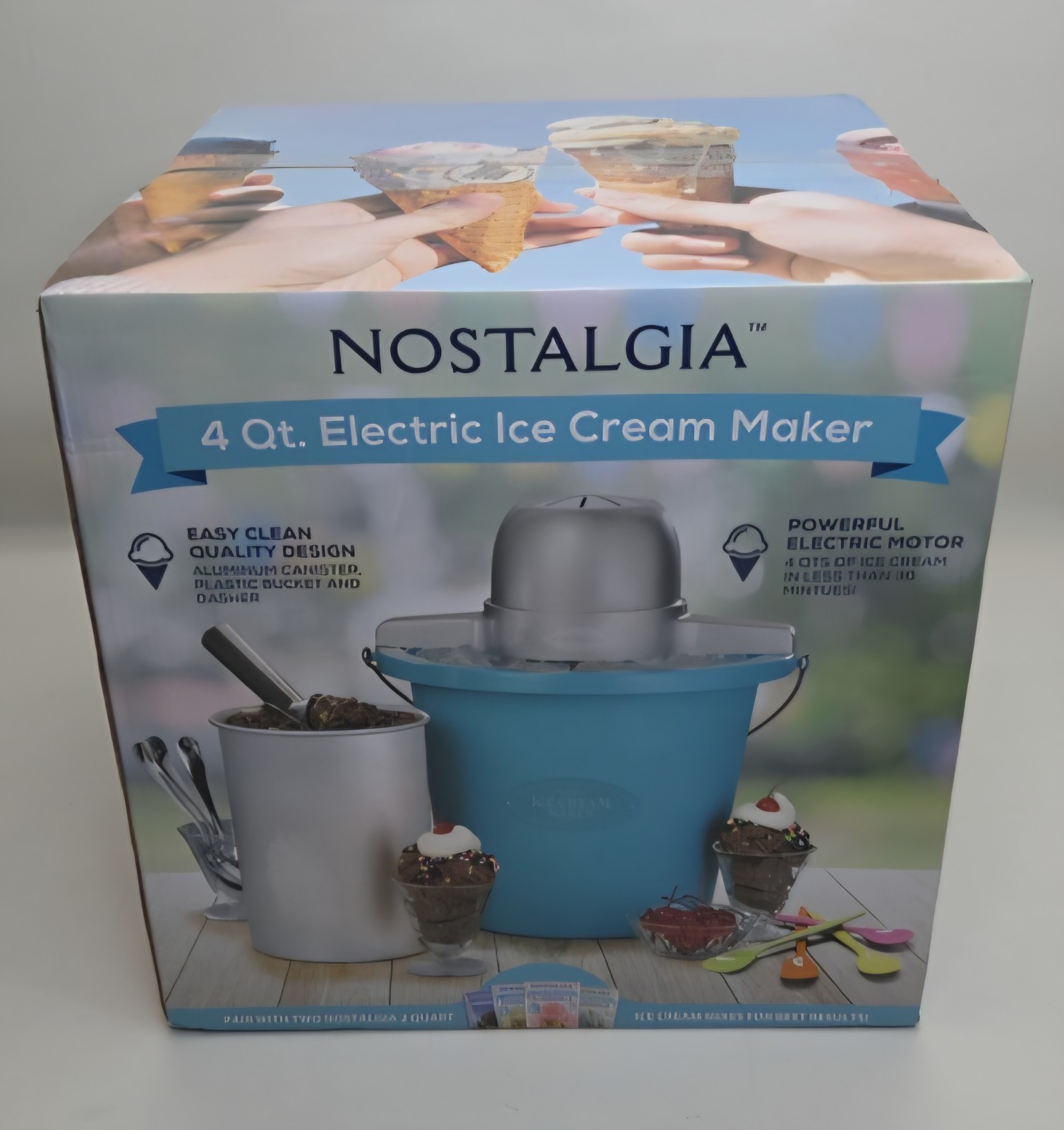 Nostalgia 4-Quart Electric Ice Cream Maker with Easy-Carry Handle PICM4BG