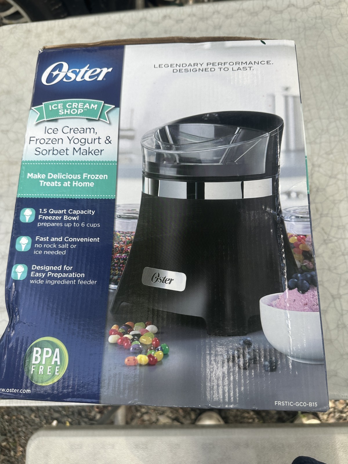 Oster Ice Cream, Frozen Yogurt, & Sorbet Maker Solid Black Kitchen Gadget