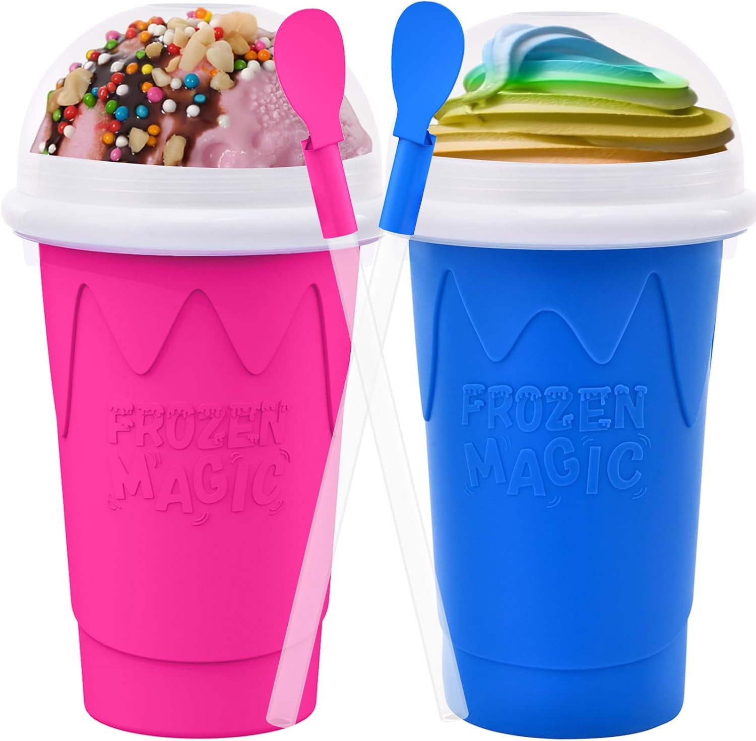2PCS Slushie Maker Cup-500Ml DIY Magic Quick Frozen Smoothies Cups for Homemade