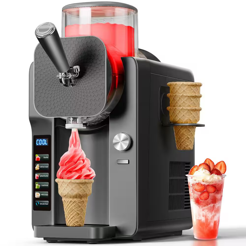 Ice Cream Maker 2 Qt Frozen Dessert Machine 7 Programs Milkshake Sorbet Gray