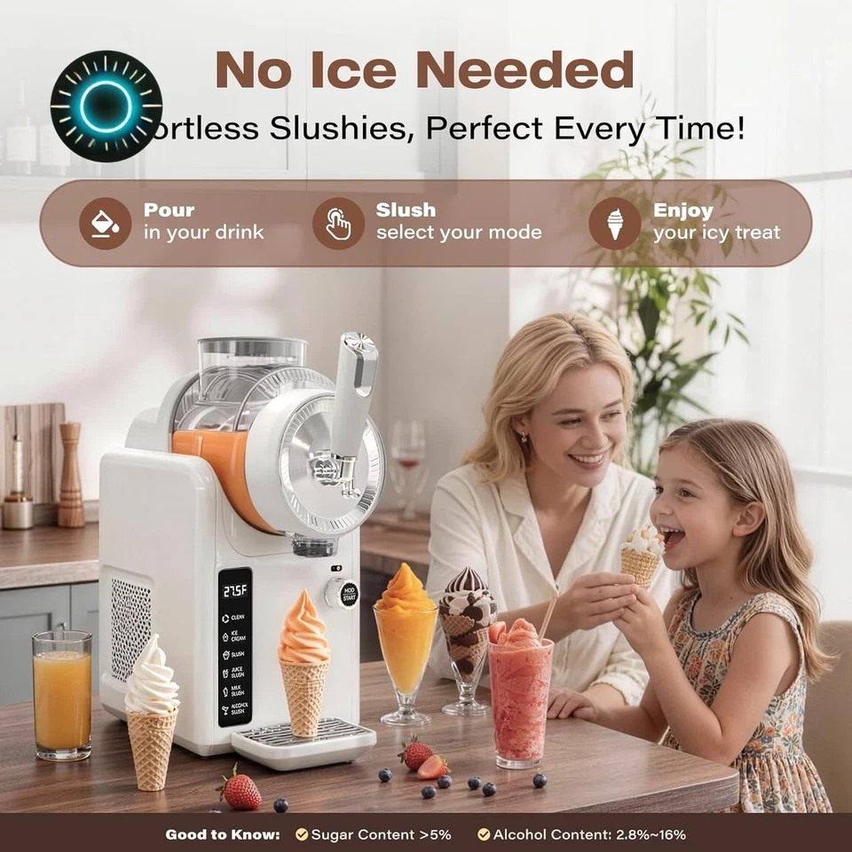 GreenPan Frost Ice Cream Maker & Slushie Machine Soft Serve Sorbet Margaritas