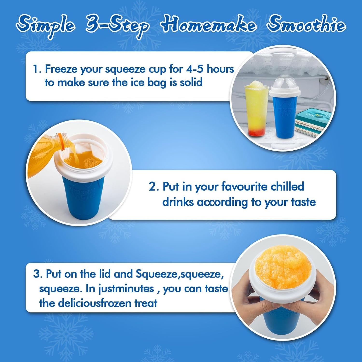 Slushy Maker Cup Milk Cola Juice Squeeze Cup Magic Quick Freeze Cup Cooling Cup