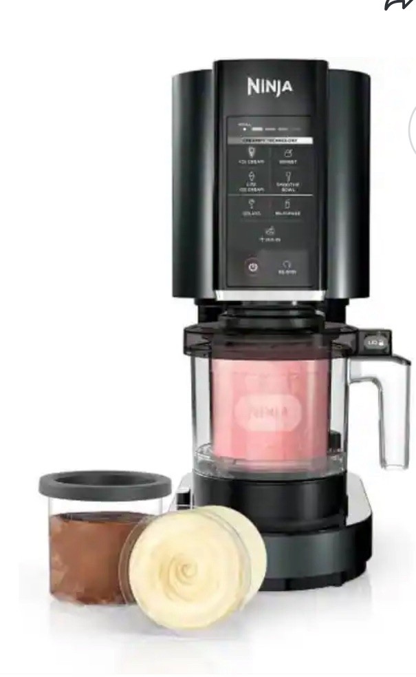 Ninja Creami NC301HBK 30- 7 in 1 RARE Black w/5 Pints & Lids Ice Cream Maker NEW