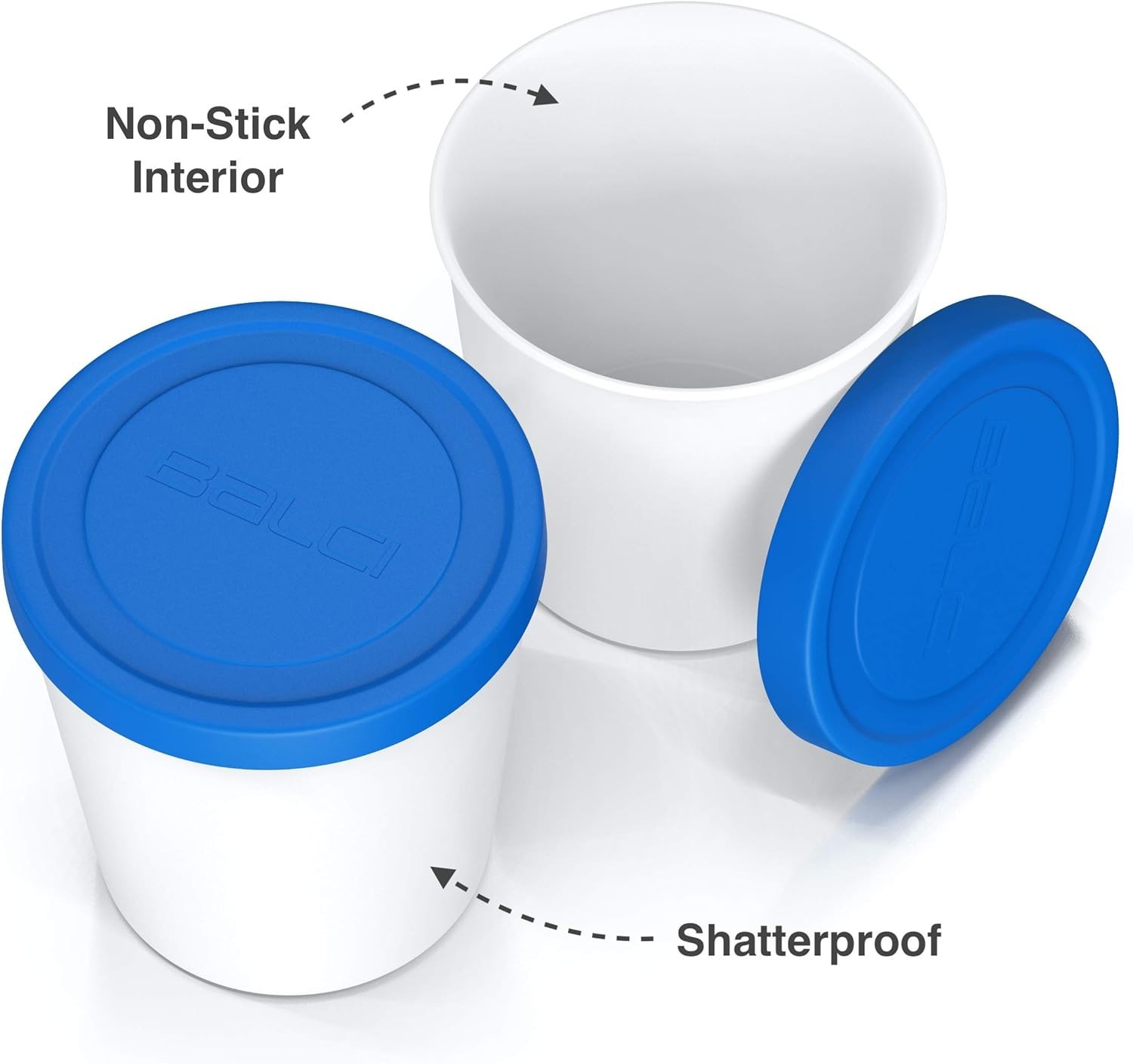 Stylish 1 Quart Blue Ice Cream Containers – 2 Pack | BPA-Free & Durable Design