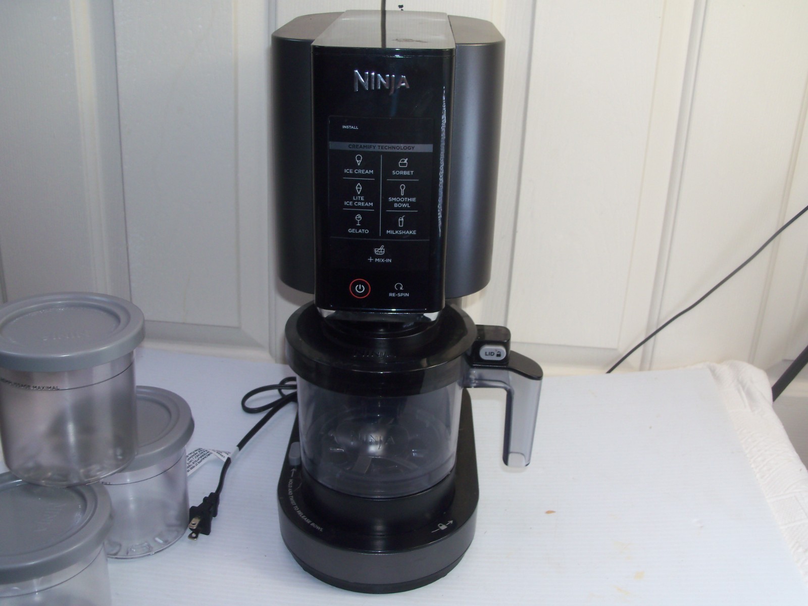 Ninja CREAMi Deluxe 7-in-1 Ice Cream Maker, Black plus for parts
