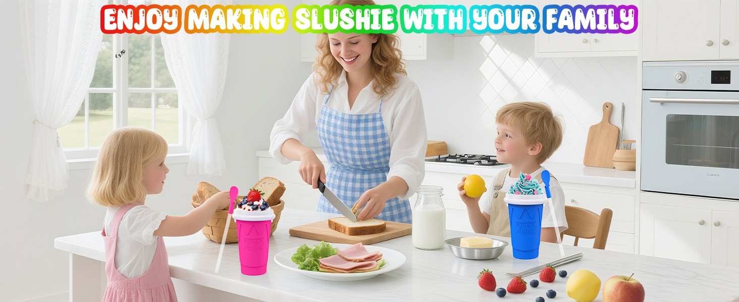 500ML Slushie Maker Cup- DIY Magic Slushy Maker Squeeze Cups, Portable Smoothie