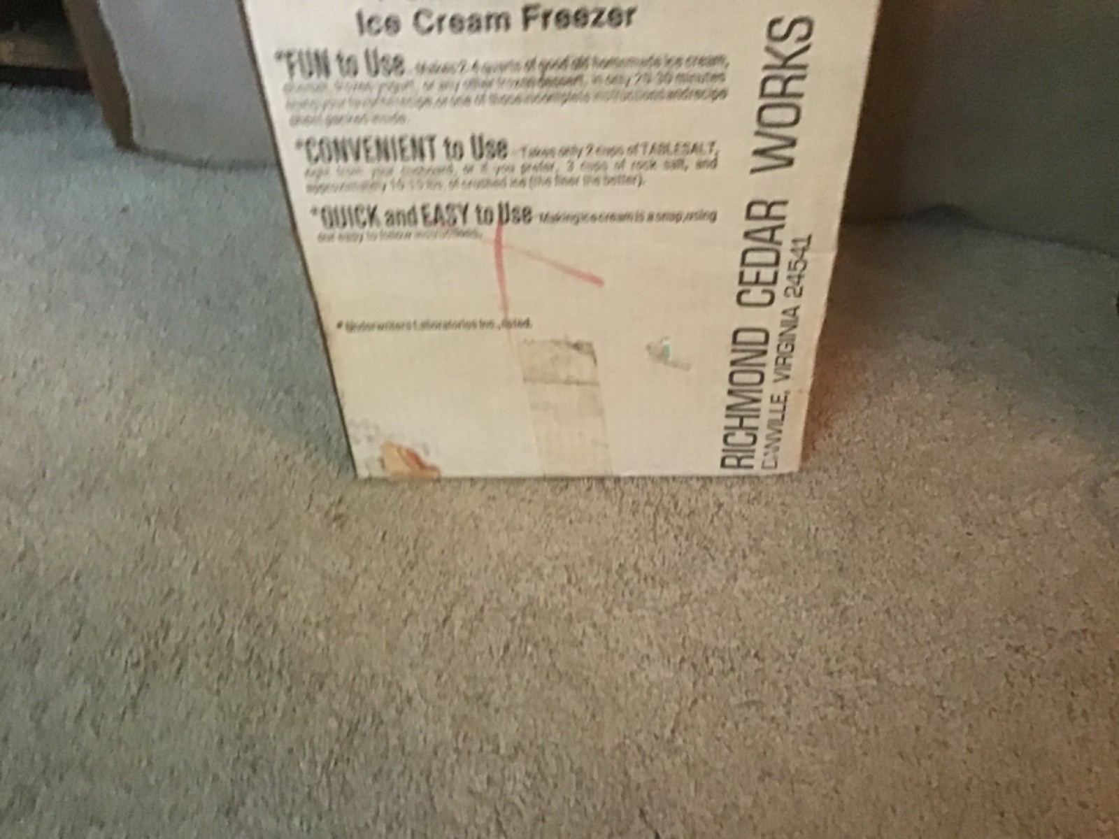 Vintage RCW 4 qt Electric Ice Cream Freezer Maker Model 71 Richmond Cedar Works