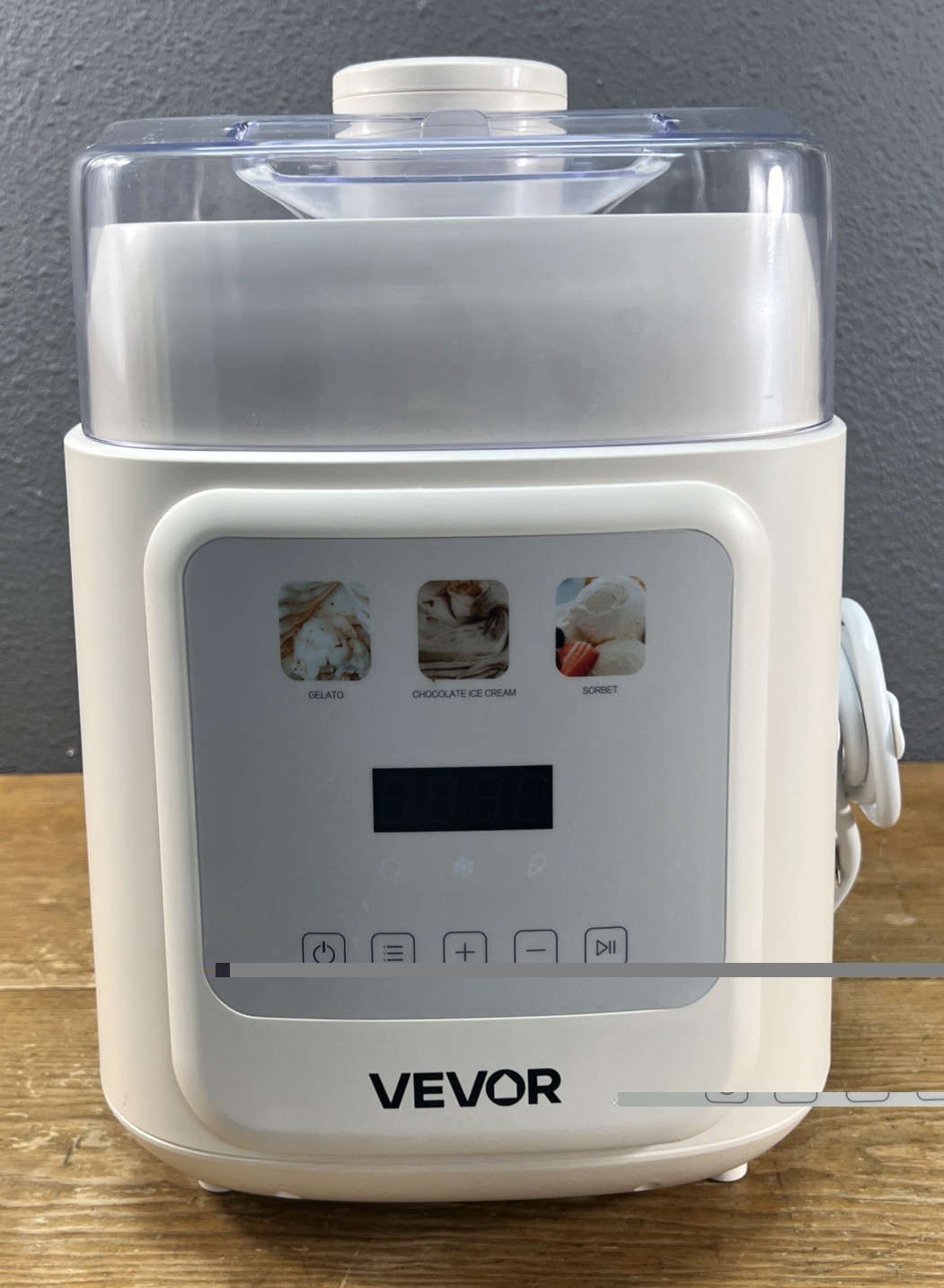 VEVOR 1 Quart Automatic Ice Cream Maker with Built-in Compressor No Pre-freezing