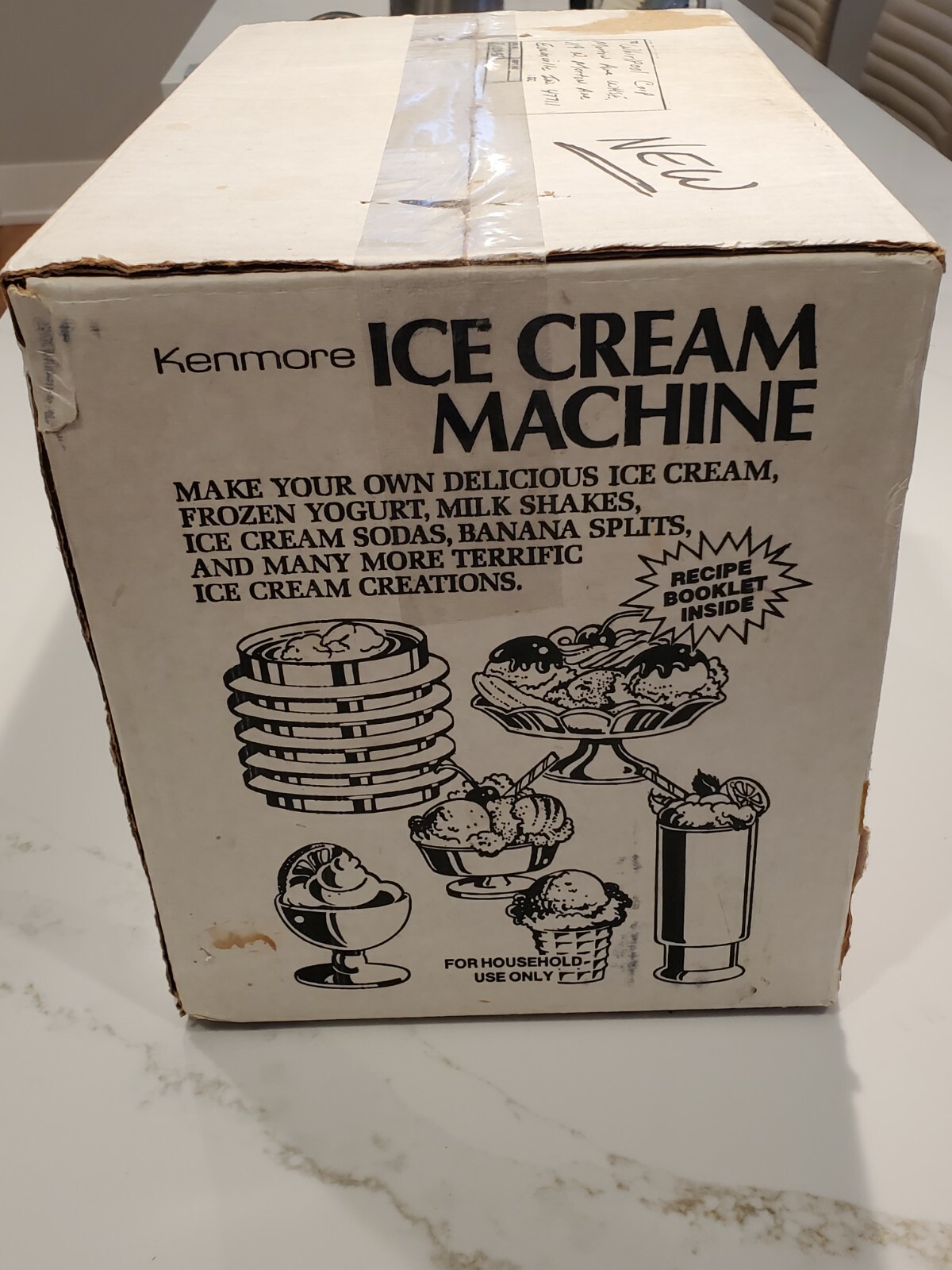 Vintage Kenmore Sears Talking In Freezer Ice Cream Machine USA New Open Box