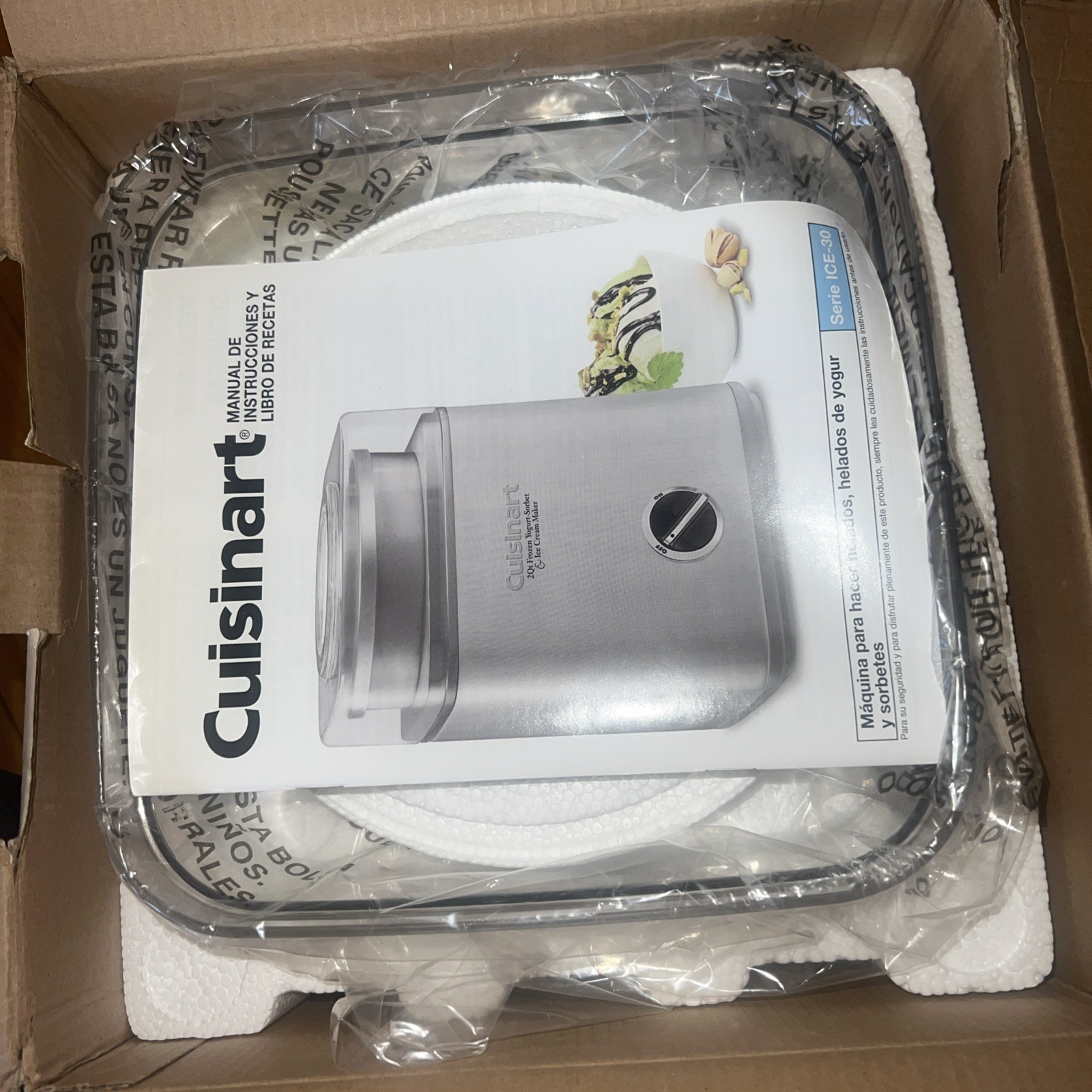 Cuisinart ICE-30BC Ice Cream/ Sorbet and Frozen Yogurt Machine 2-Qt Silver New
