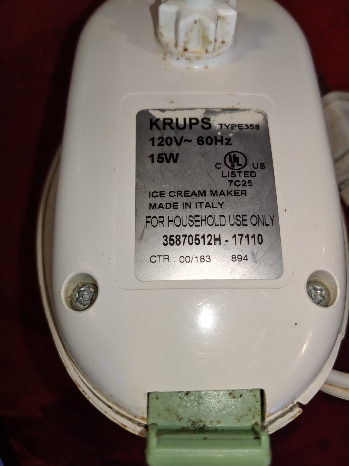 KRUPS La Graciere Electric Ice Cream Sorbet Frozen Yogurt Maker 1.5 Qt. #358
