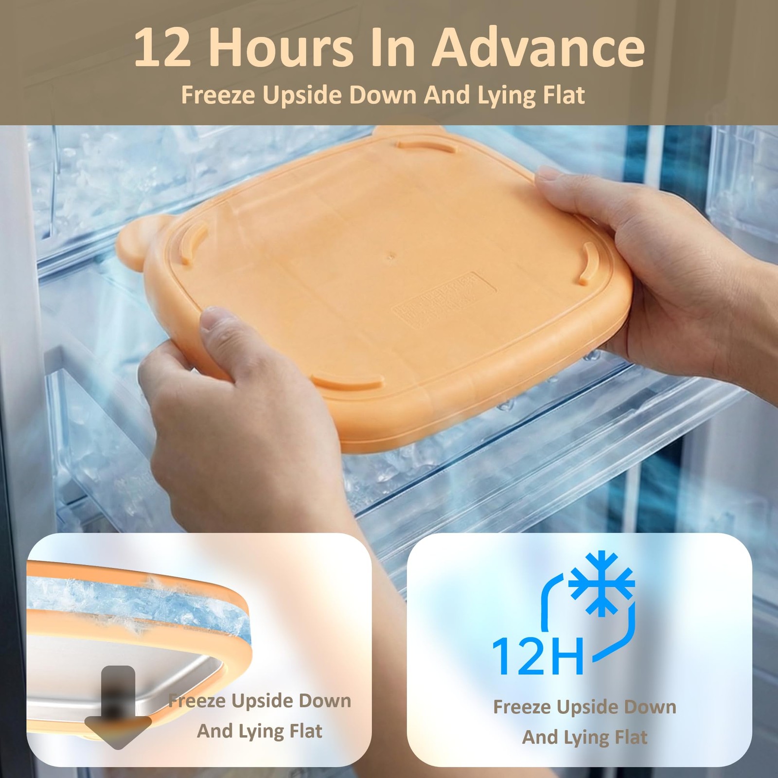Rolled Ice Cream Maker with Lid & 2 Spatulas – Instant Ice Cream Roller Tray …