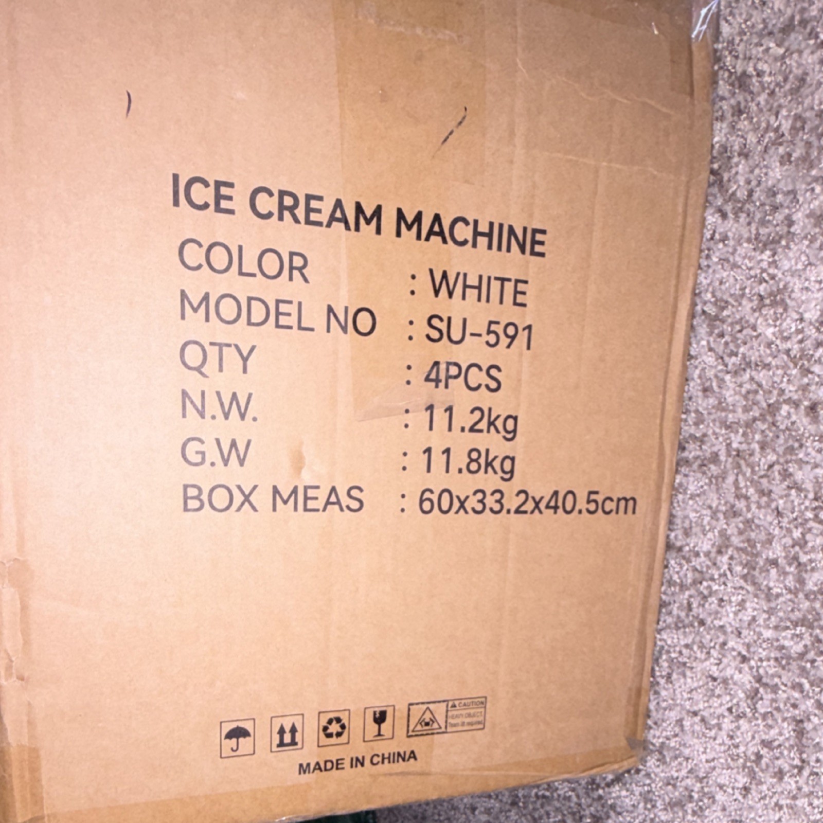 Pukomc SU-591 Ice Cream Machine White 11.2kg Heavy Duty 4PCS