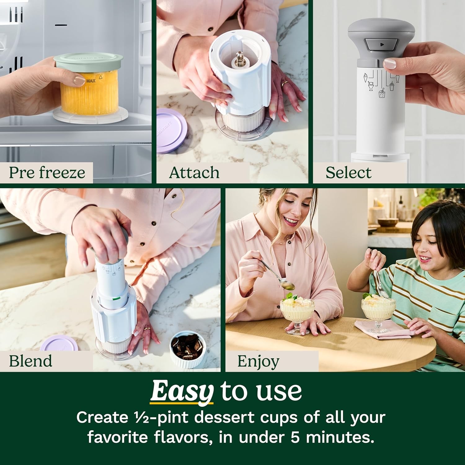 Ice Cream Maker – FastFreeze 5-in-1 Ice Cream, Milkshakes, Slushies, Sorbets