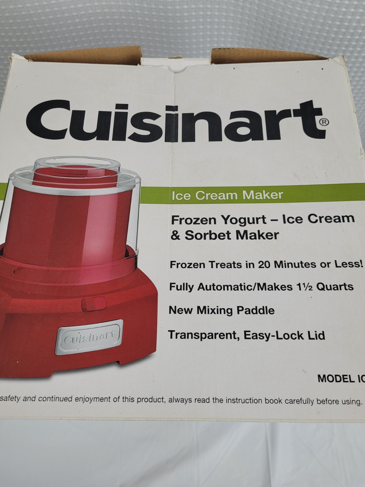 Cuisinart Automatic Frozen Yogurt, Ice Cream, and Sorbet Maker Red