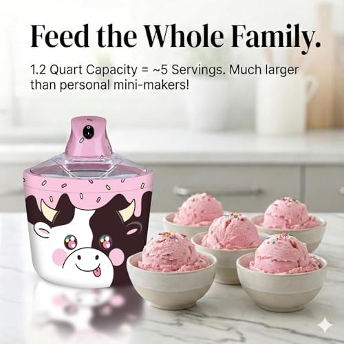 Electric Ice Cream Maker Machine for Kids – Countertop Soft Serve | A fun Cow