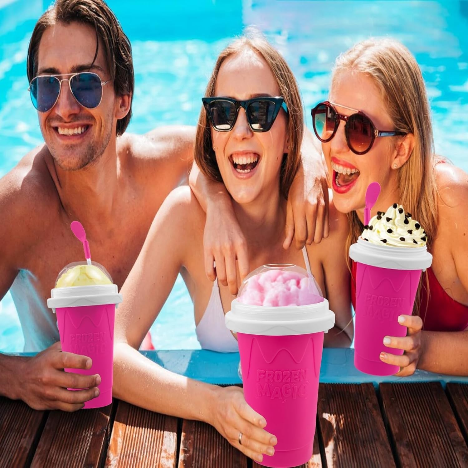 Magic Slushy Maker Cups – 3PCS Food-Grade, Freezer Safe & Dishwasher Friendly