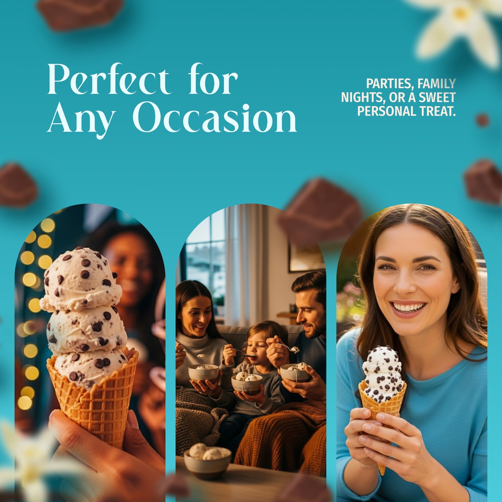 Triple Scoop – Premium Vanilla Choc Chip Ice Cream Mix For 1 Pack