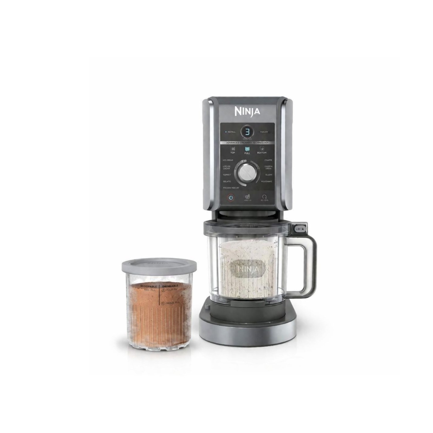Ninja CREAMi Deluxe 11-in-1 Ice Cream Maker with 2x 24 oz XL Tubs (Silver)