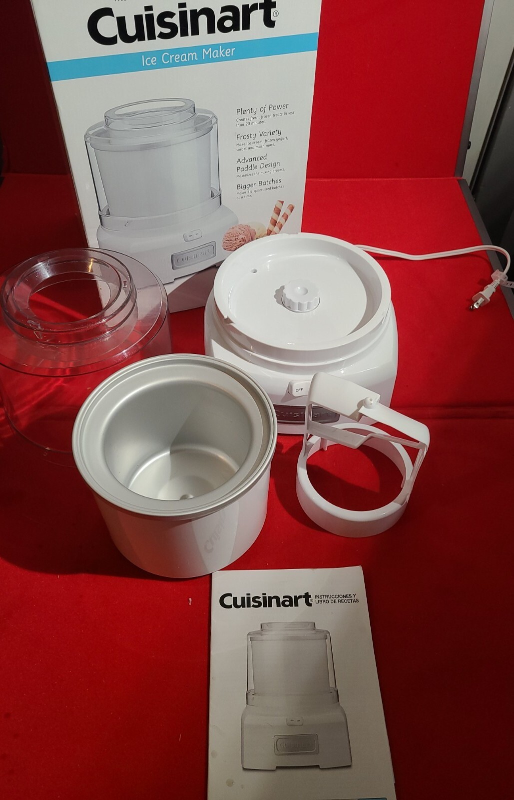 Ice Cream Maker Cuisinart ICE-21 Automatic-Frozen Yogurt & Sorbet Too, Used Once