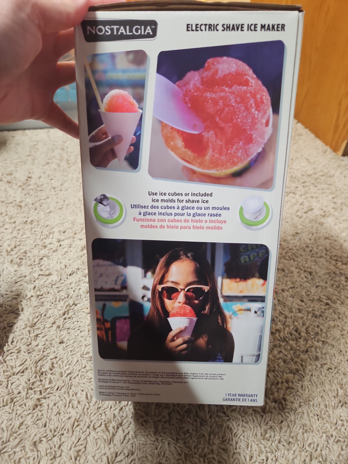 Nostalgia Electric Shave Ice Maker – Tabletop Snow Cone & Slushie Machine NIB