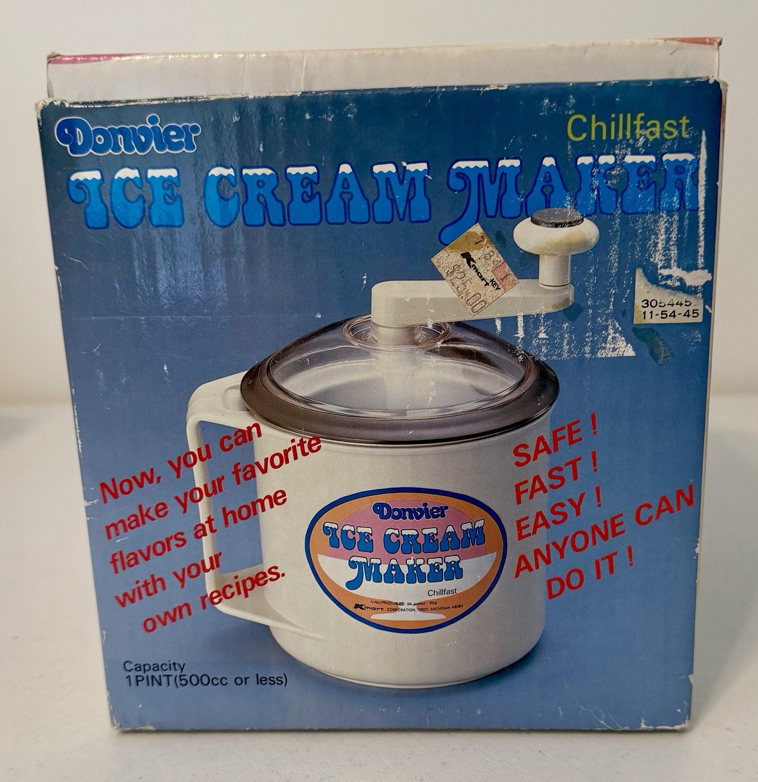Donvier Ice Cream Maker 1-Pint Chill Fast Excellent
