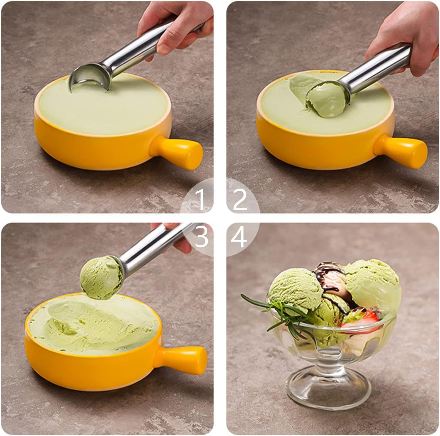 Large Ice Cream Scoop 7 inches Nonstick Anti-Freeze Large, Bright Silver