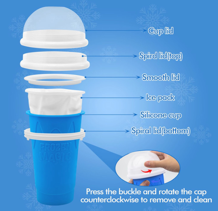500ML Slushie Maker Cup – DIY Magic Slushy Maker Squeeze Cups, Portable Smoothie