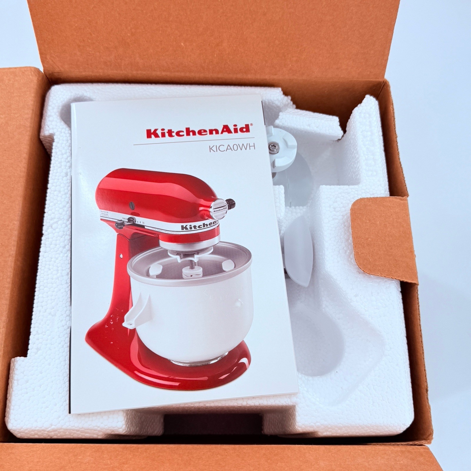 KitchenAid KICA0WH 2-Quart Ice Cream Maker Attachment for Stand Mixers – White
