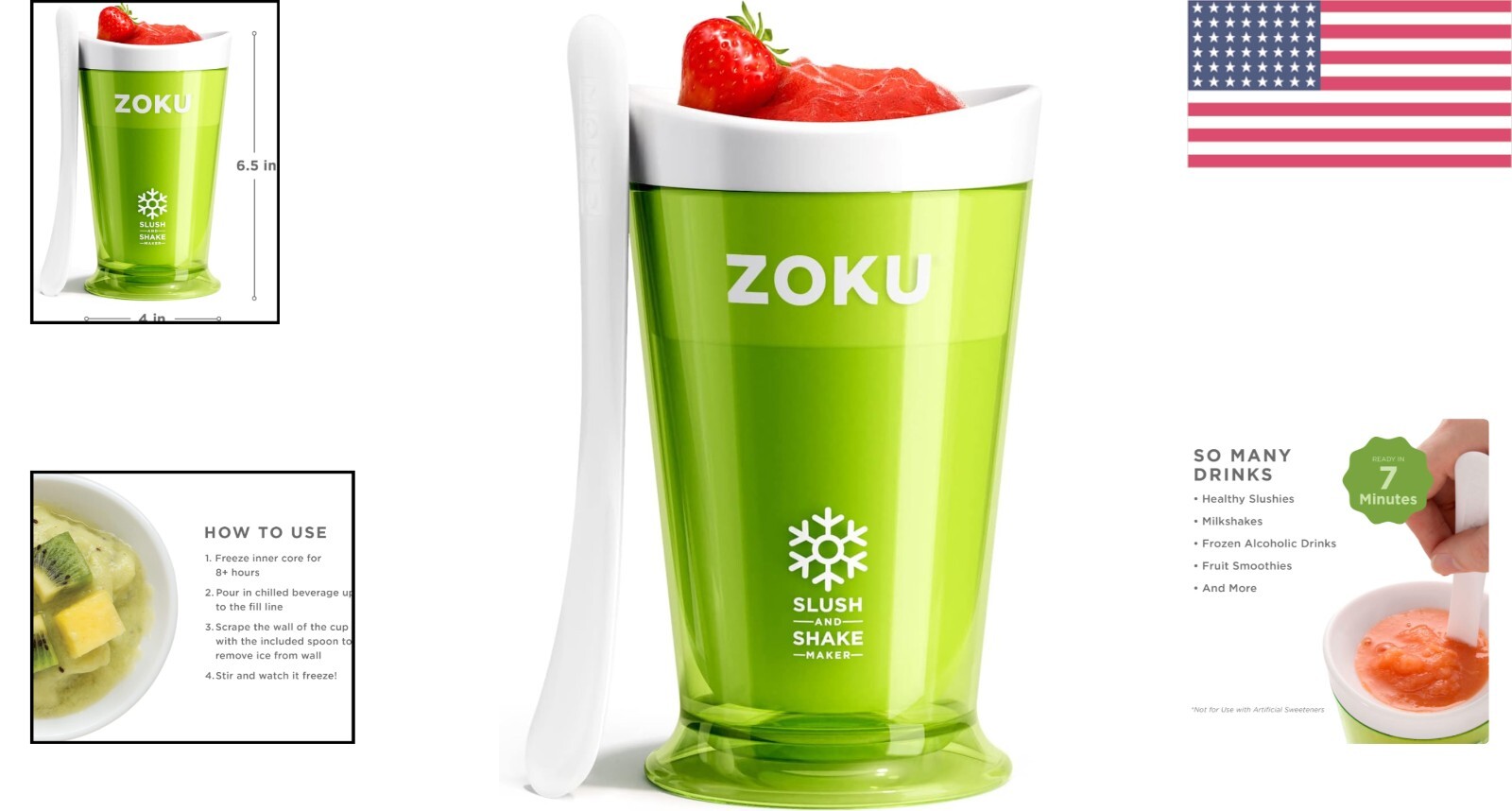 Slush & Shake Maker: Quick, Compact 8oz Smoothie Creator – BPA-Free