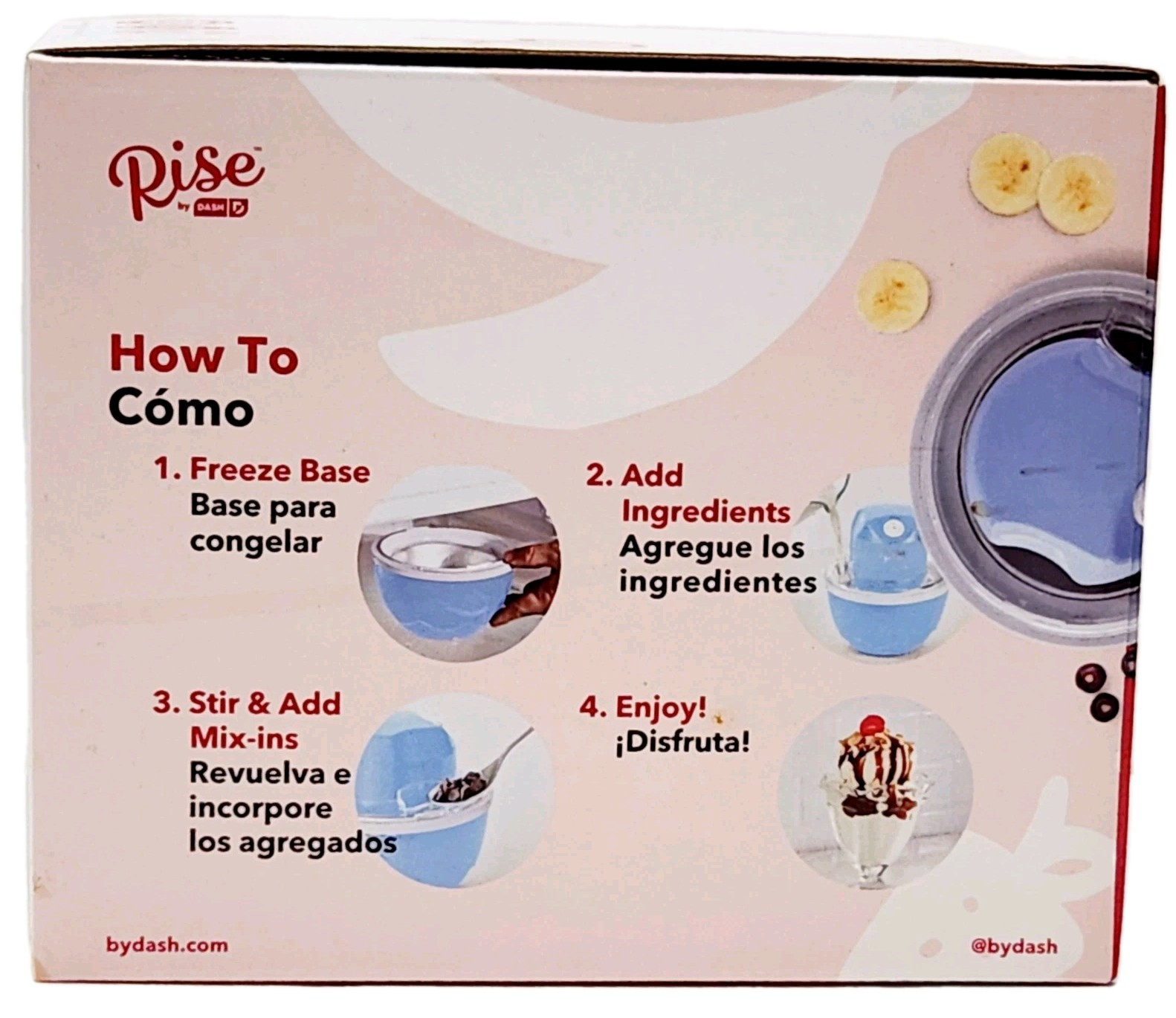 Rise by Dash Blue Small 0.25 qt Ice Cream Maker 6.1” H X 6.3” W X 6.3” L Blue
