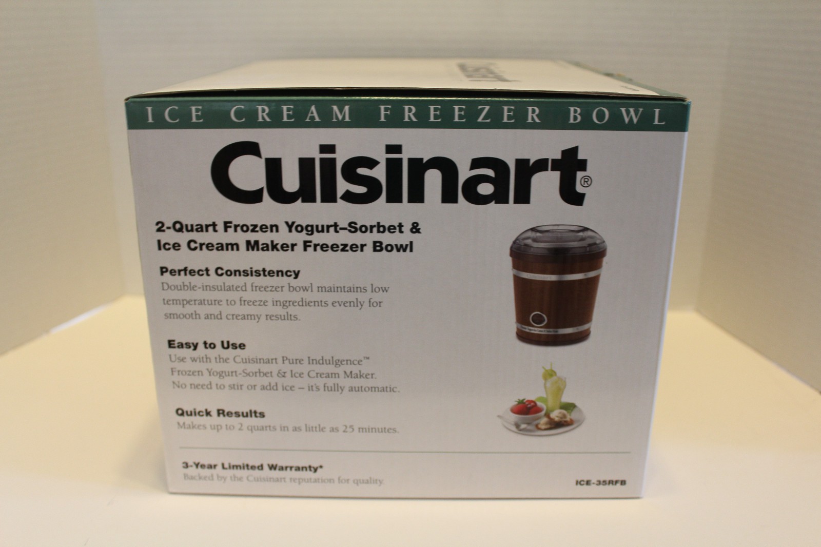 New Cuisinart 2 Quart Replacement Freezer Bowl for Ice Cream Maker ICE-35RFB NOS